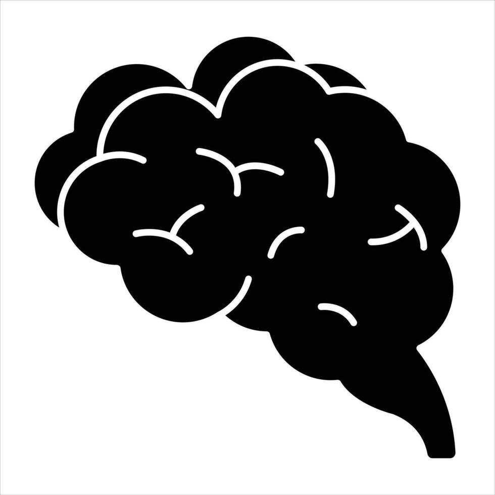 cerebro glifo icono diseño estilo vector