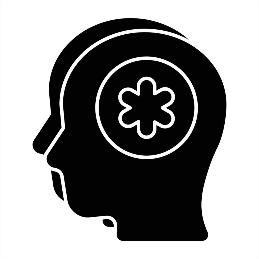 mental glyph icon design style vector