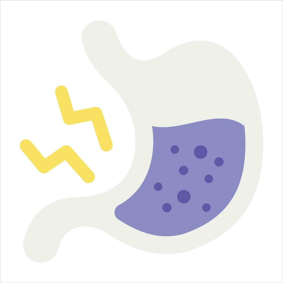 stomach acid flat icon design style vector