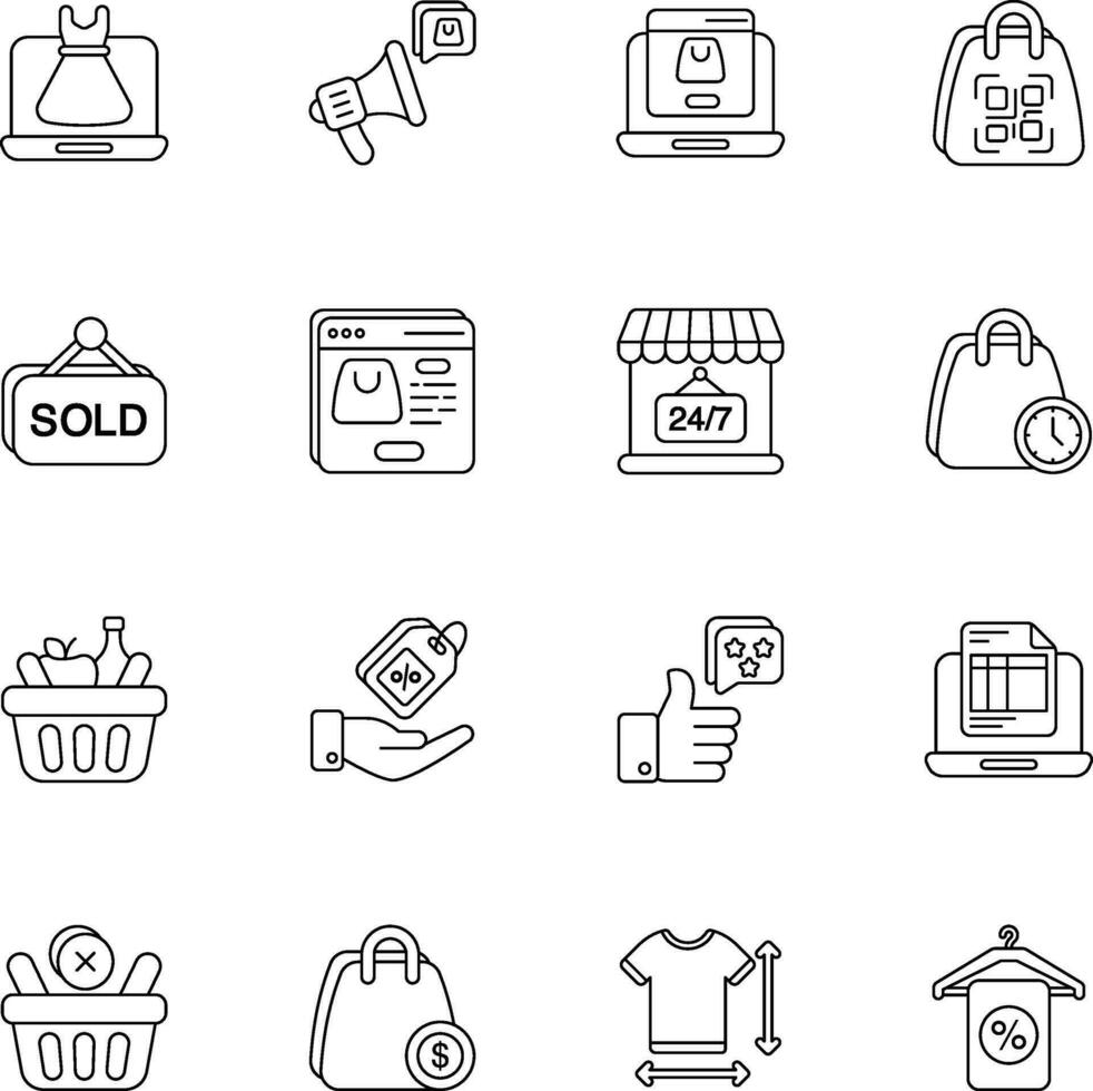 Pack of Ecommerce and Shopping line icons set vector