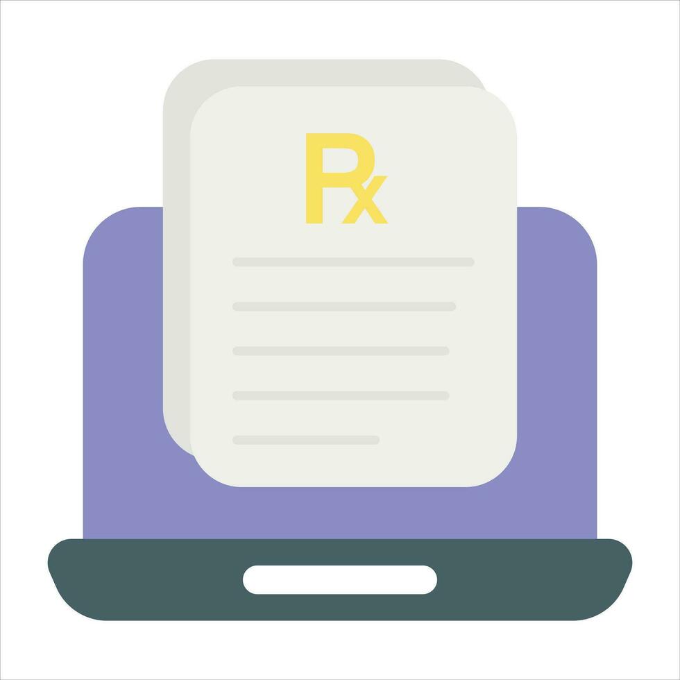 online prescription flat icon design style vector