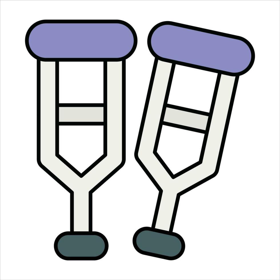 crutches color icon design style vector