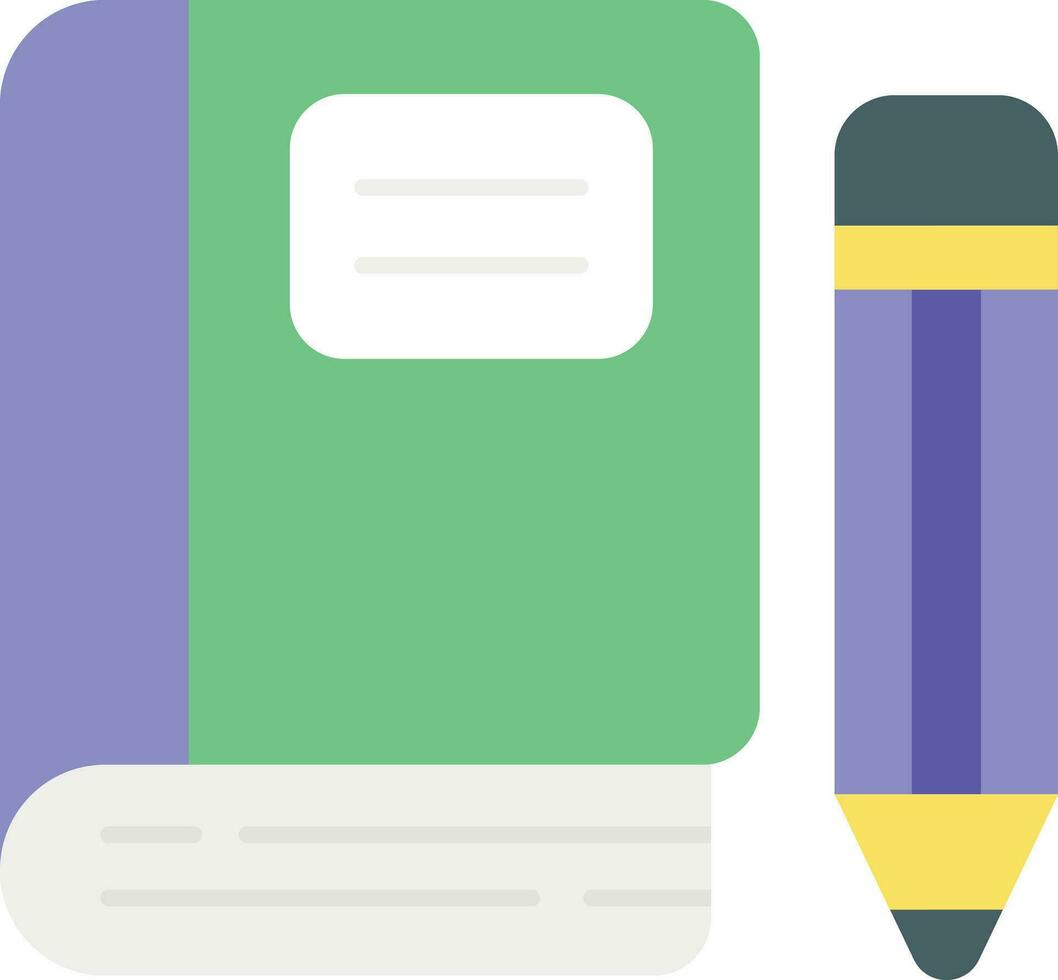 book with pencil color outline icon design style vector