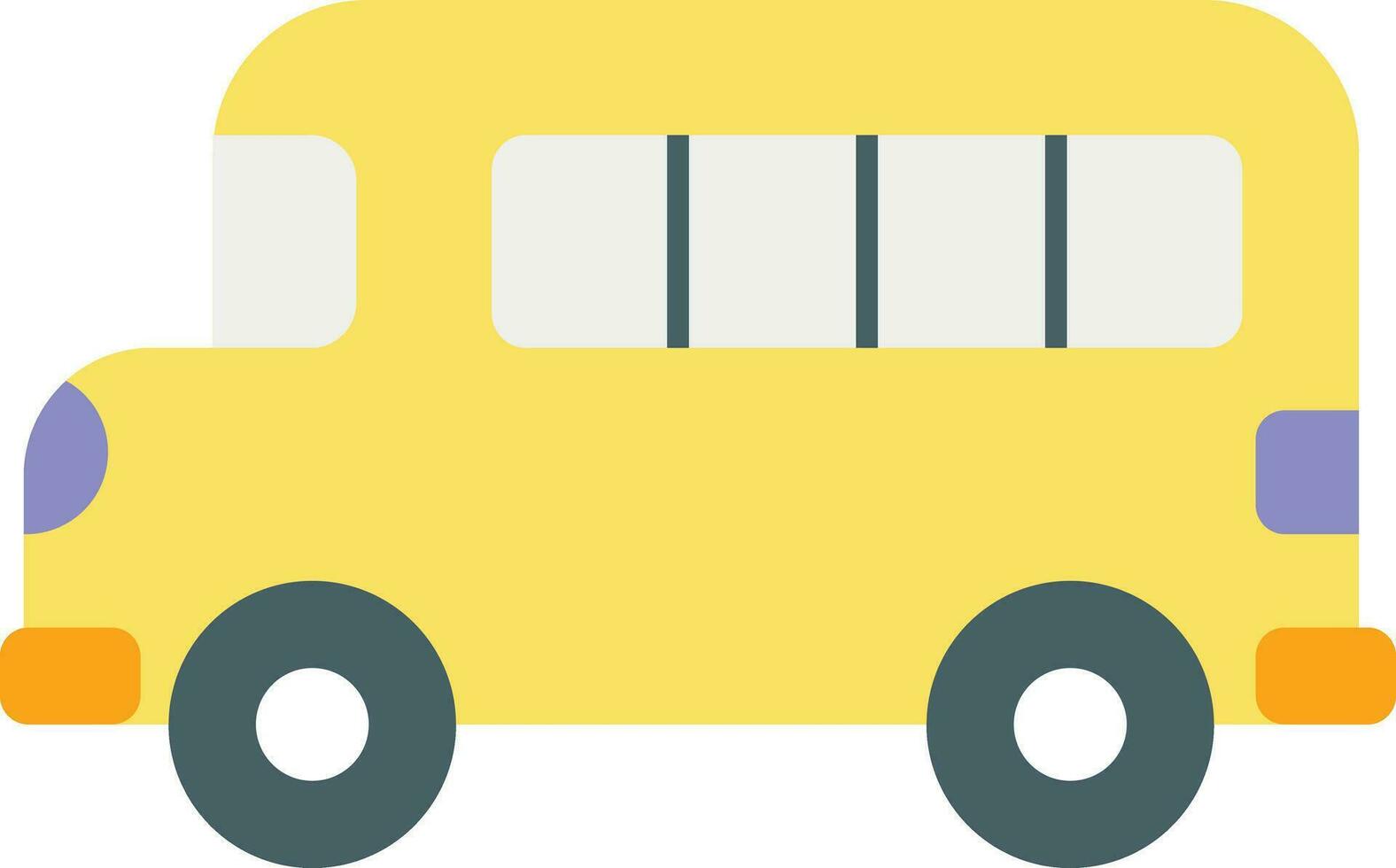 school bus color outline icon design style vector