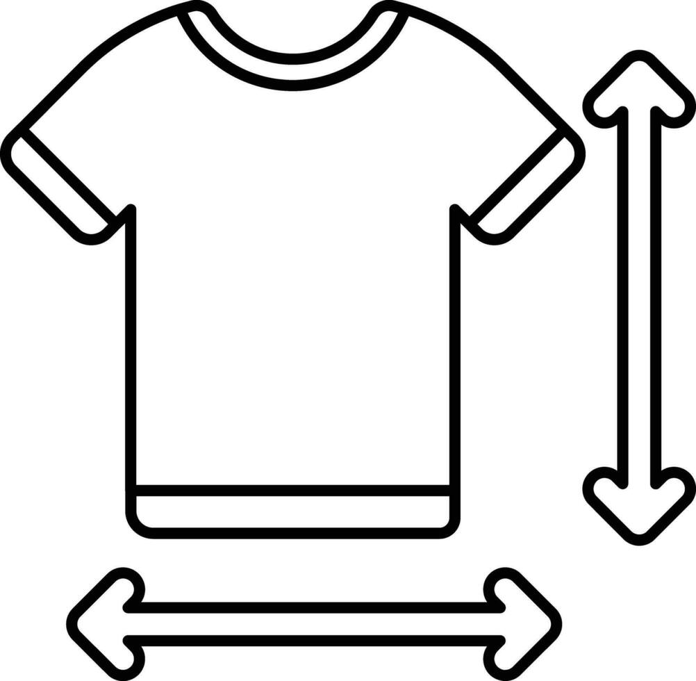 shirt size line icon design style vector