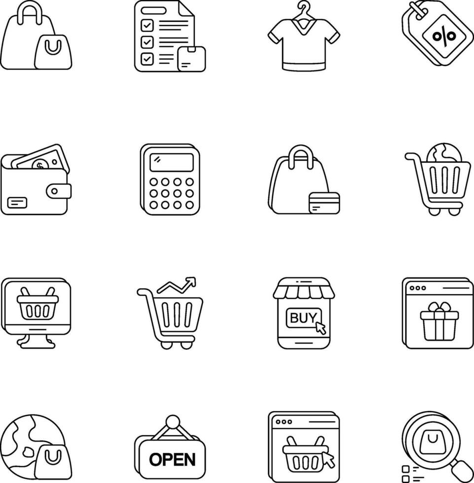 Pack of Ecommerce and Shopping line icons set vector