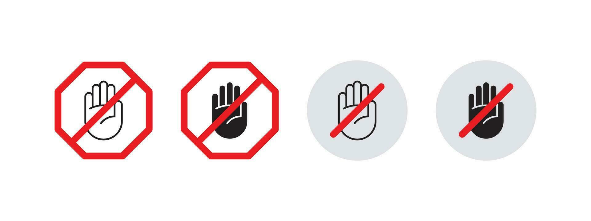 Do not touch icons. Notice do not touch. Vector scalable graphics