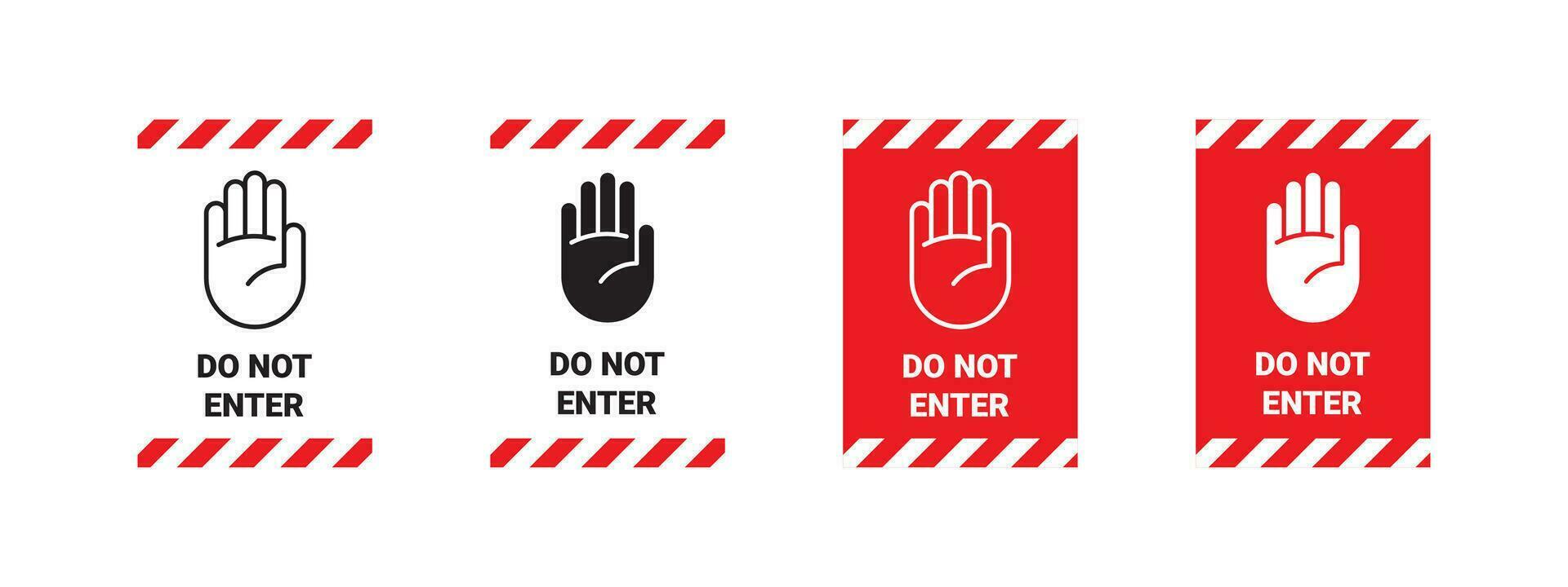Do not enter. Prohibition signs. Notice do not enter. Vector scalable graphics