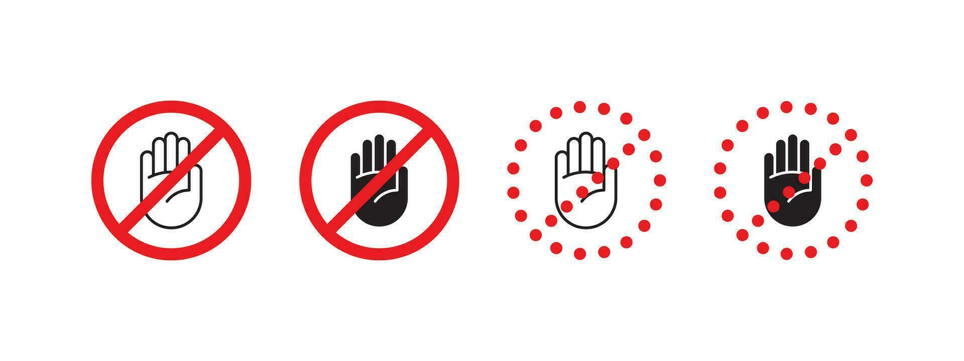 Do not touch prohibition sign. Notice do not touch. Vector scalable graphics