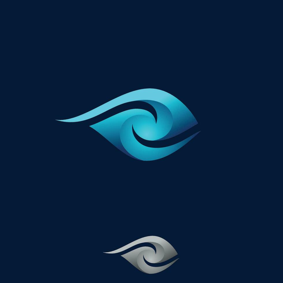 azul ojo visión logo diseño icono símbolo vector