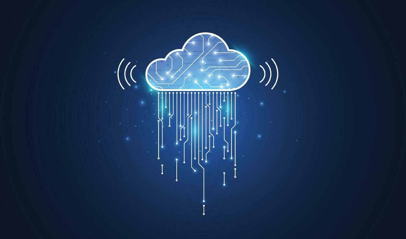 Cloud computing concept design. Digital data transform download and upload. Cloud technology network. Vector illustration