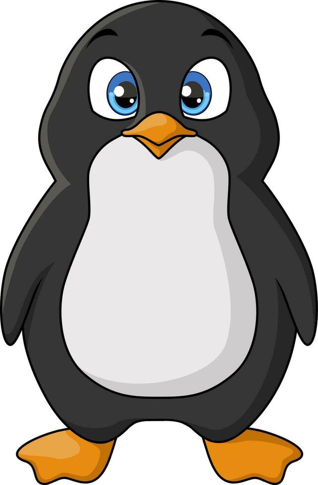 Cute penguin cartoon on white background vector
