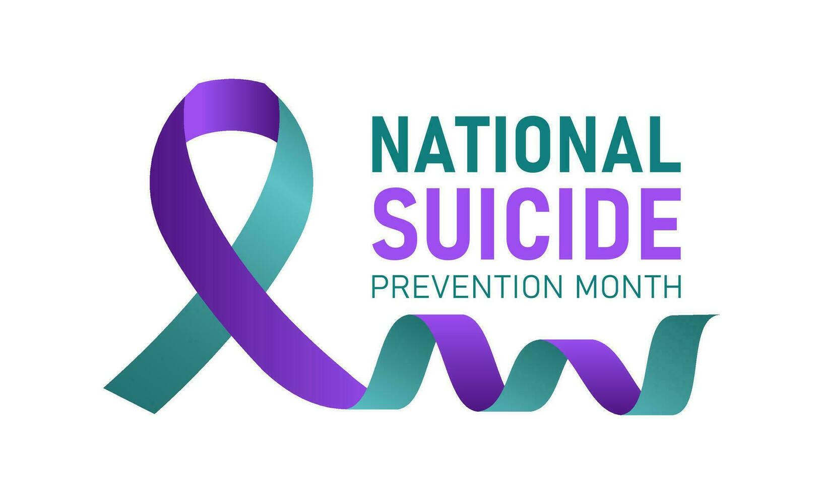 National suicide prevention month is observed every year in september. September is national suicide prevention awareness month. Vector template for banner, greeting card, poster with background.