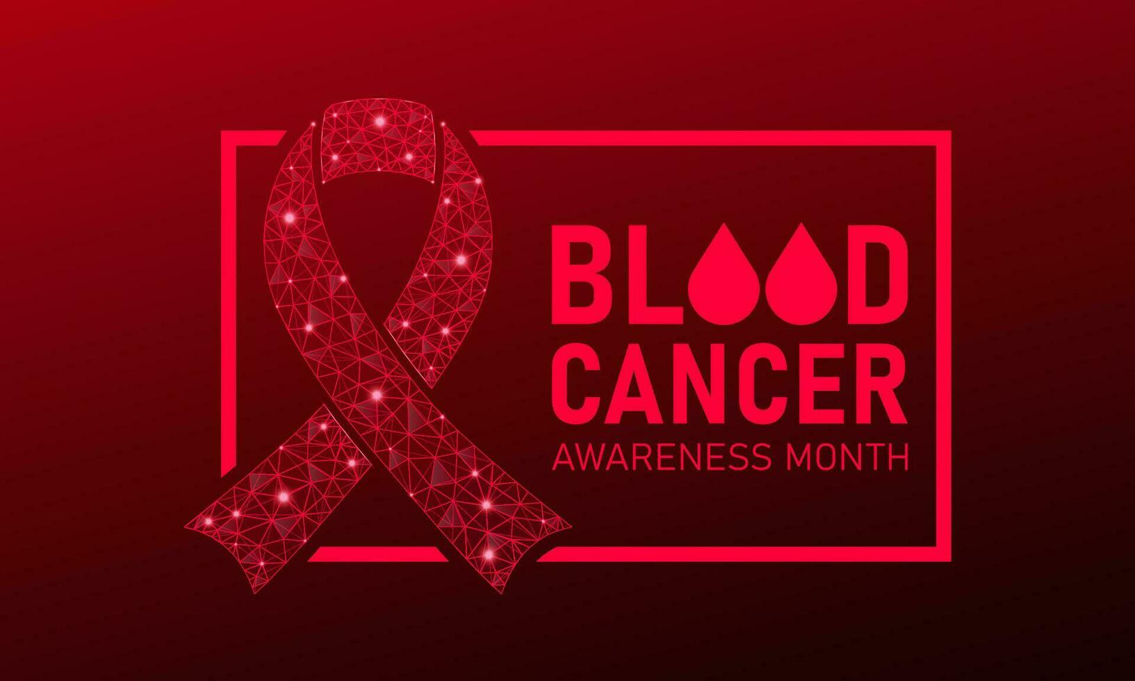 Blood cancer awareness month is observed every year in september. Low poly style design. Vector template for banner, greeting card, poster with geometric background. Isolated vector illustration.