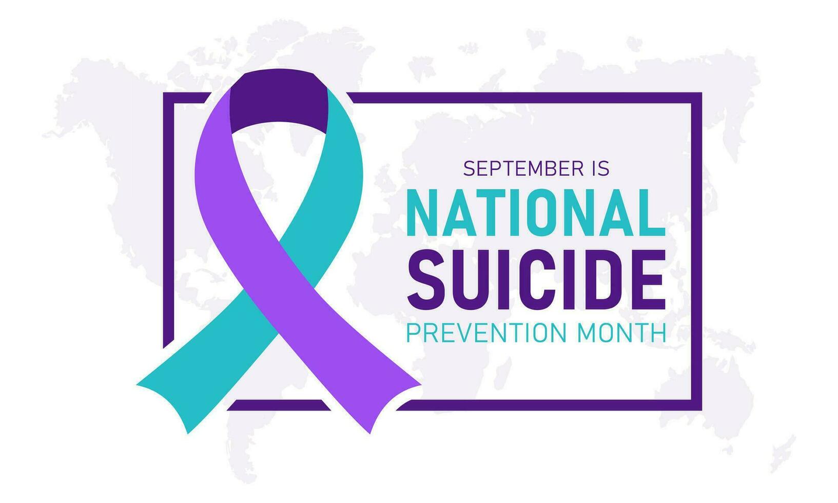 National suicide prevention month is observed every year in september. September is national suicide prevention awareness month. Vector template for banner, greeting card, poster with background.