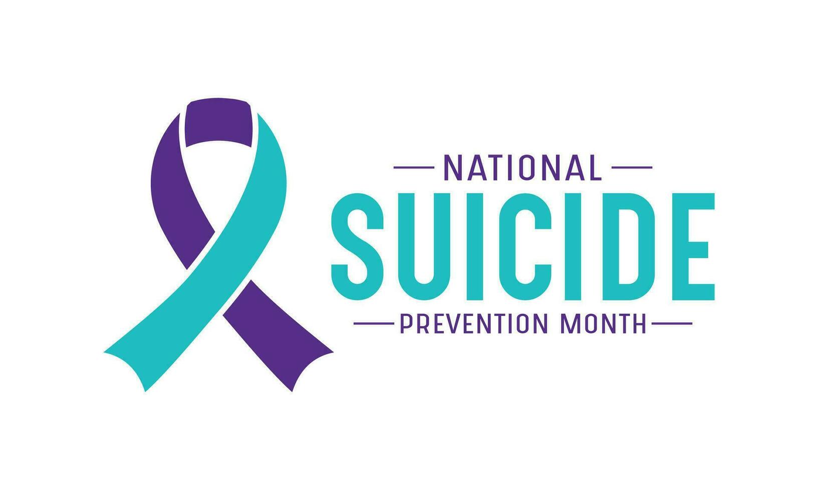 National suicide prevention month is observed every year in september. September is national suicide prevention awareness month. Vector template for banner, greeting card, poster with background.