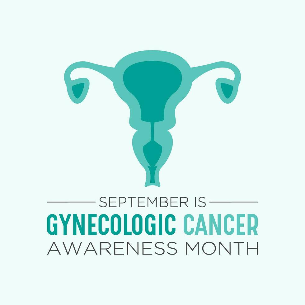 Gynecologic cancer awareness month is observed every year in september. Female reproductive system symbol. Template for banner, card, background. Vector illustration.