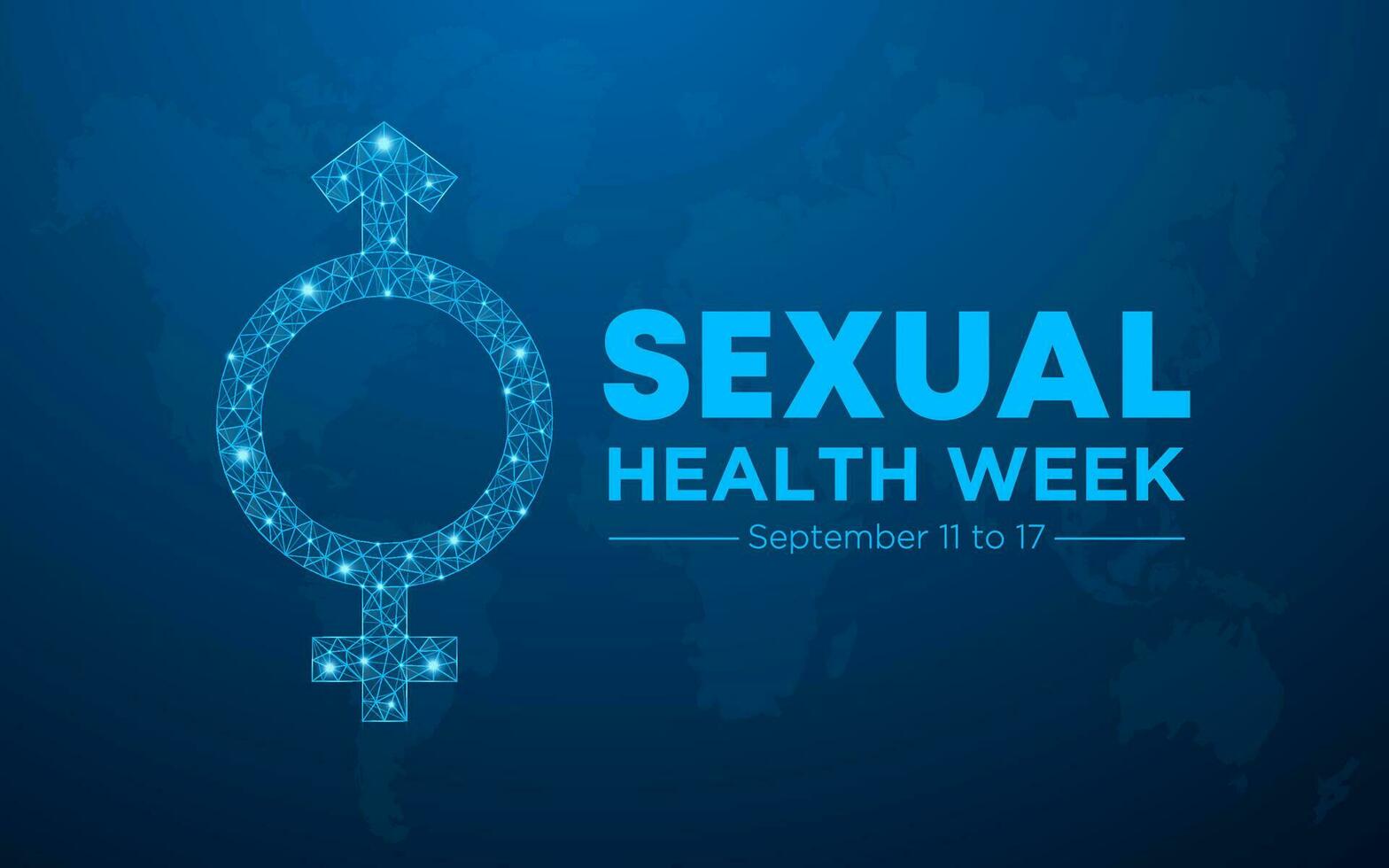 Sexual health week. September is sexual health awareness week. Low poly style design. Vector template for banner, greeting card, poster with geometric background. Isolated vector illustration.