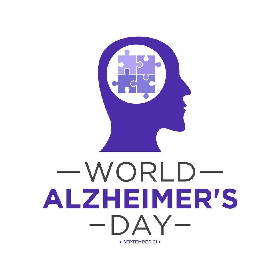 mundo Alzheimer día es observado cada año en septiembre 21 vector modelo para bandera, saludo tarjeta, póster con antecedentes. vector ilustración.
