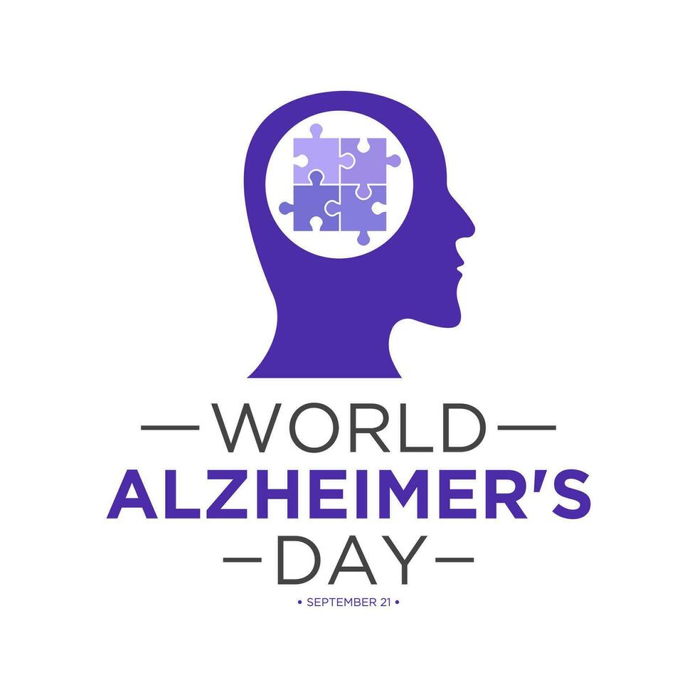 World alzheimer's day is observed every year in september 21. Vector template for banner, greeting card, poster with background. Vector illustration.