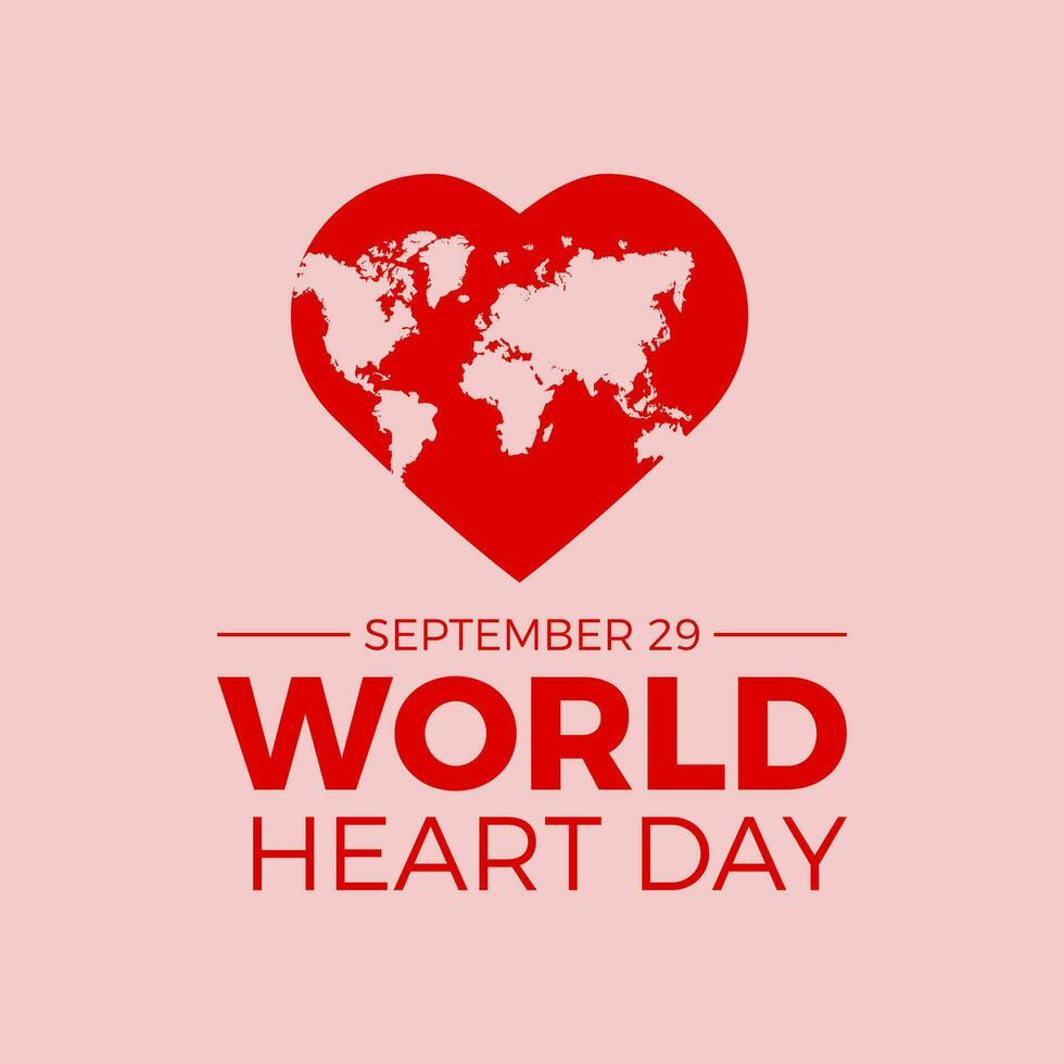 Vector illustration on the theme of World heart day observed on september 29. Vector template for banner, greeting card, poster with background. Vector illustration.