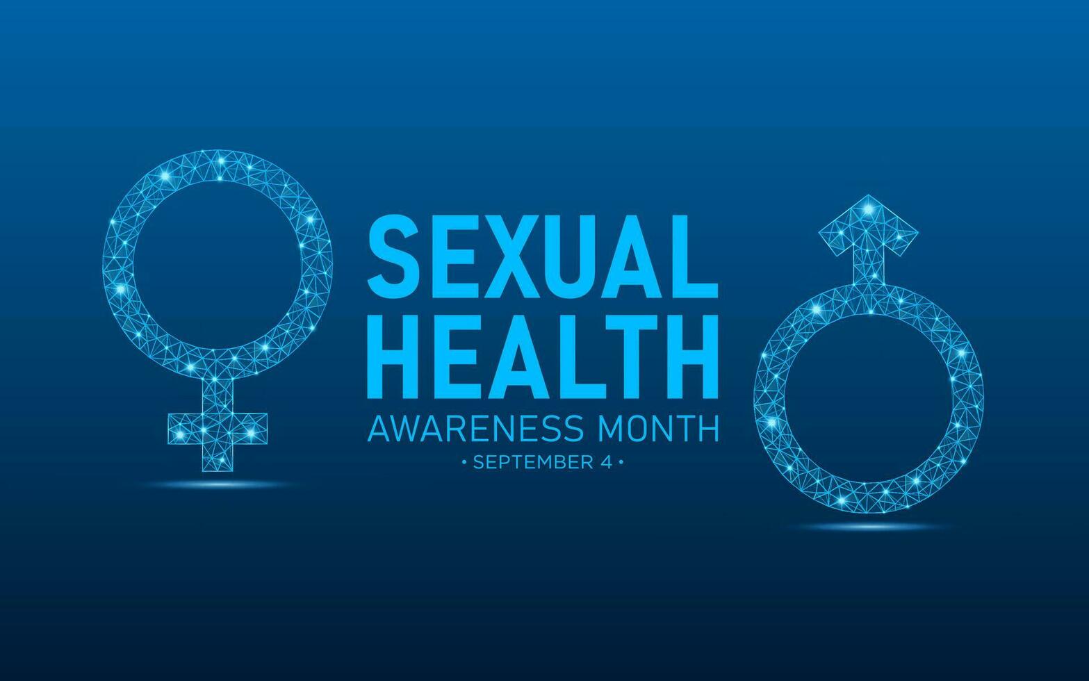 Sexual health awareness month is observed every year in september. Low poly style design. Vector template for banner, greeting card, poster with geometric background. Isolated vector illustration.