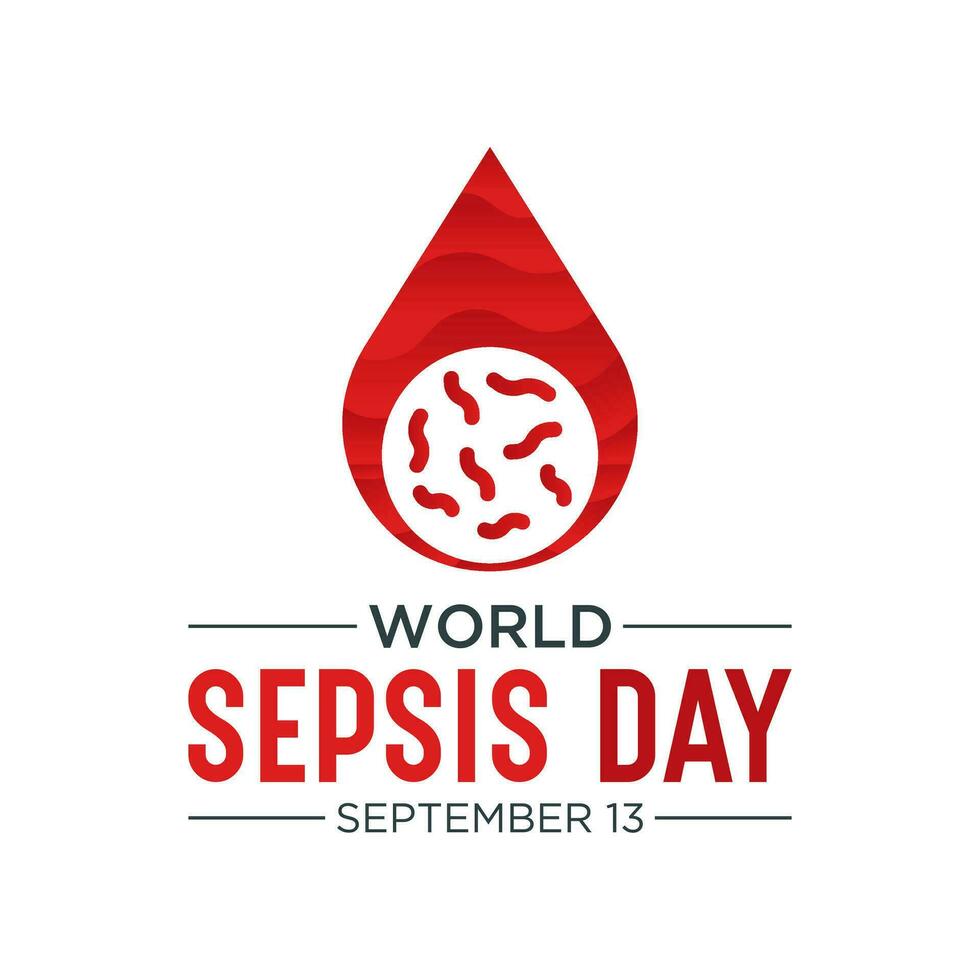 World Sepsis day is observed every year on September 13. Vector template for banner, greeting card, poster with background. Vector illustration.
