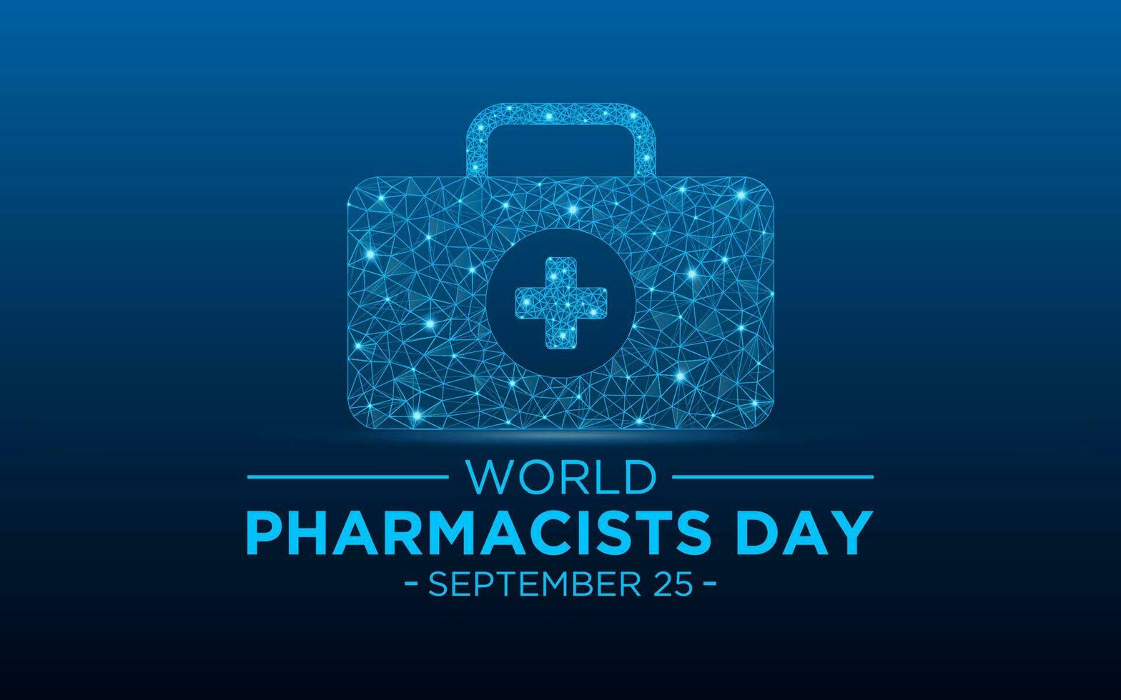 World pharmacists day on september 25 is a celebration of every pharmacist, pharmaceutical scientist. Low poly style design. Geometric background. Isolated vector illustration.