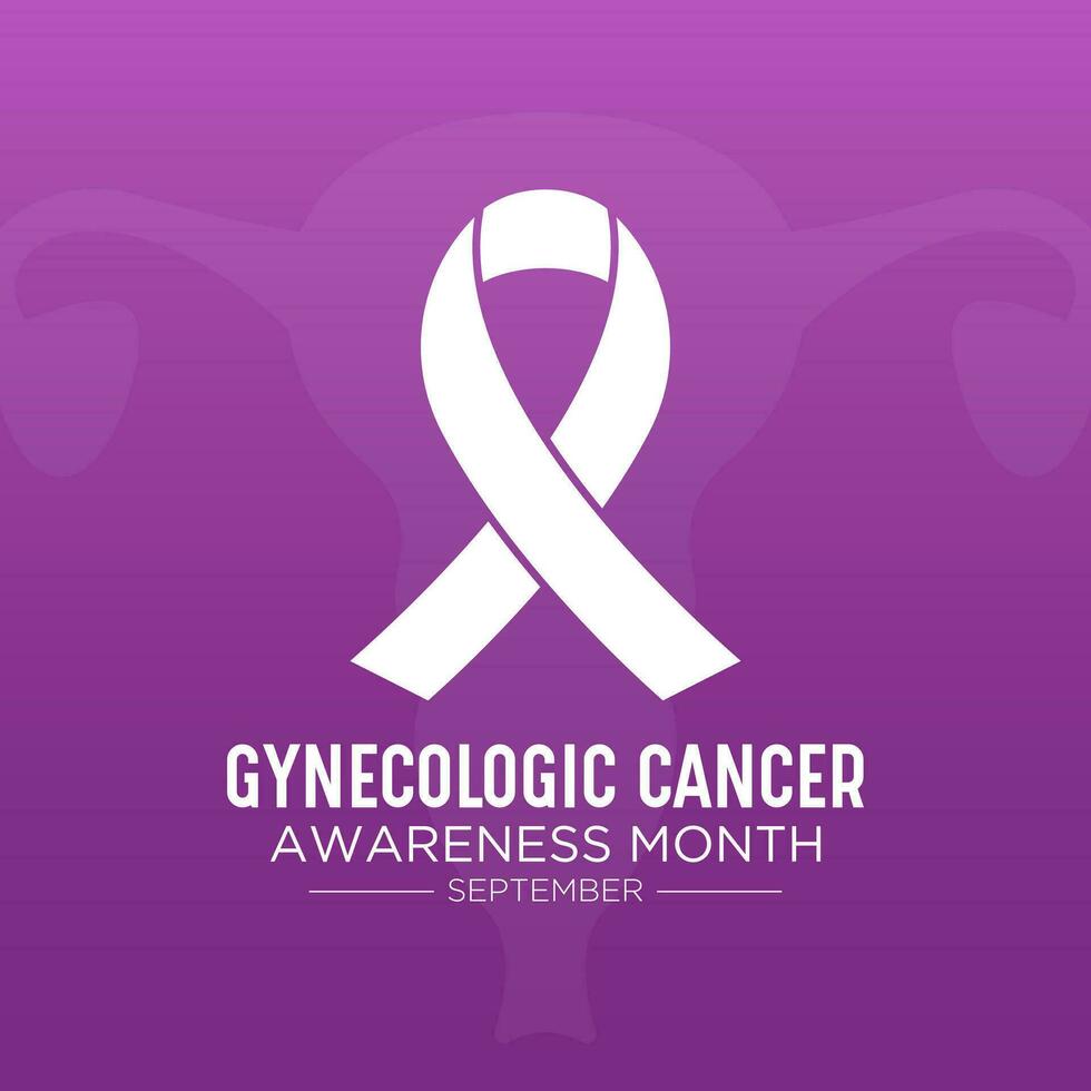 Gynecologic cancer awareness month is observed every year in september. Female reproductive system symbol. Template for banner, card, background. Vector illustration.