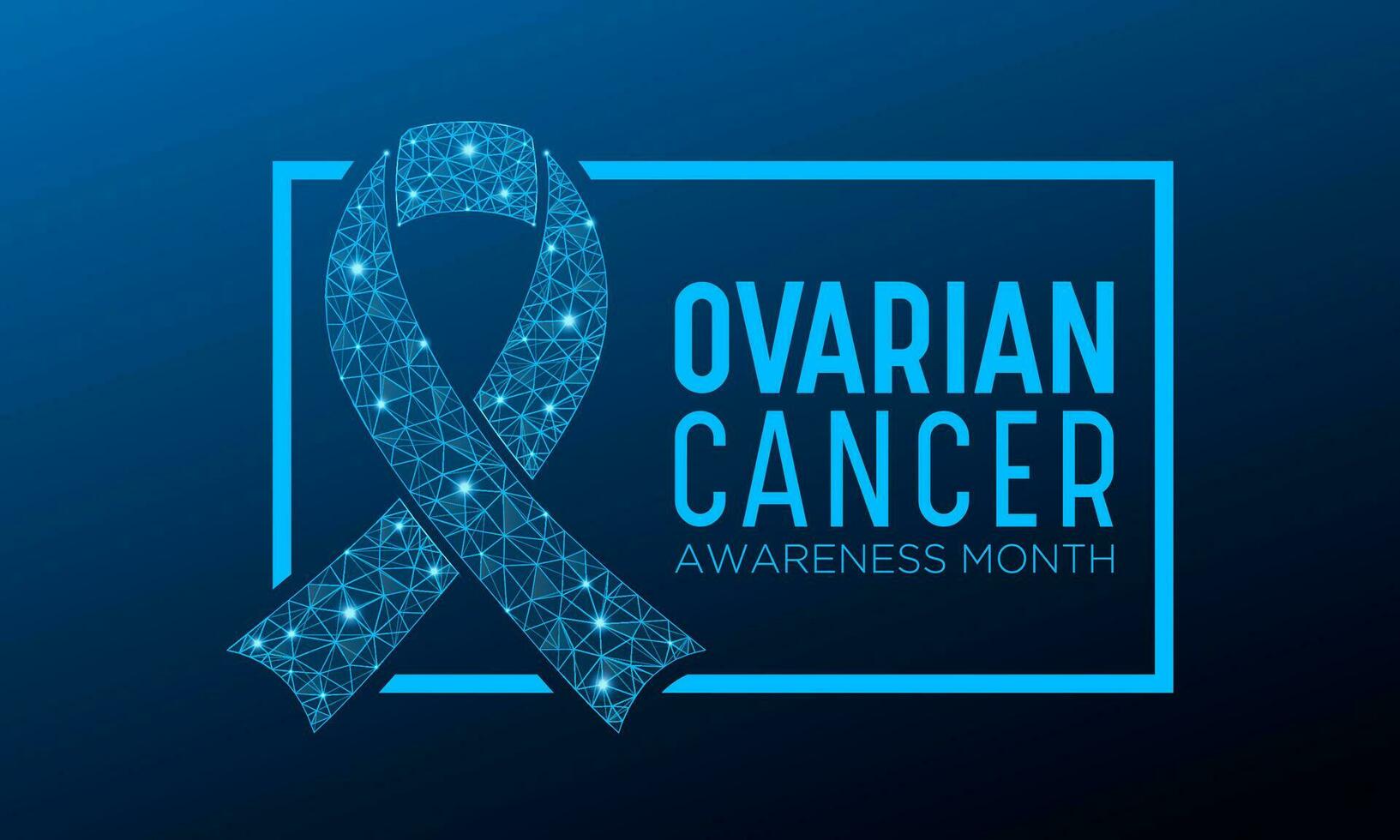 Ovarian cancer awareness month is observed every year in september. September is ovarian cancer awareness month. Vector template for banner, poster with geometric background. Low poly style design.