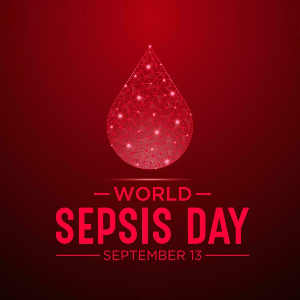 World Sepsis day is observed every year on September 13. Low poly style design. Vector template for banner, greeting card, poster with geometric background. Isolated vector illustration.