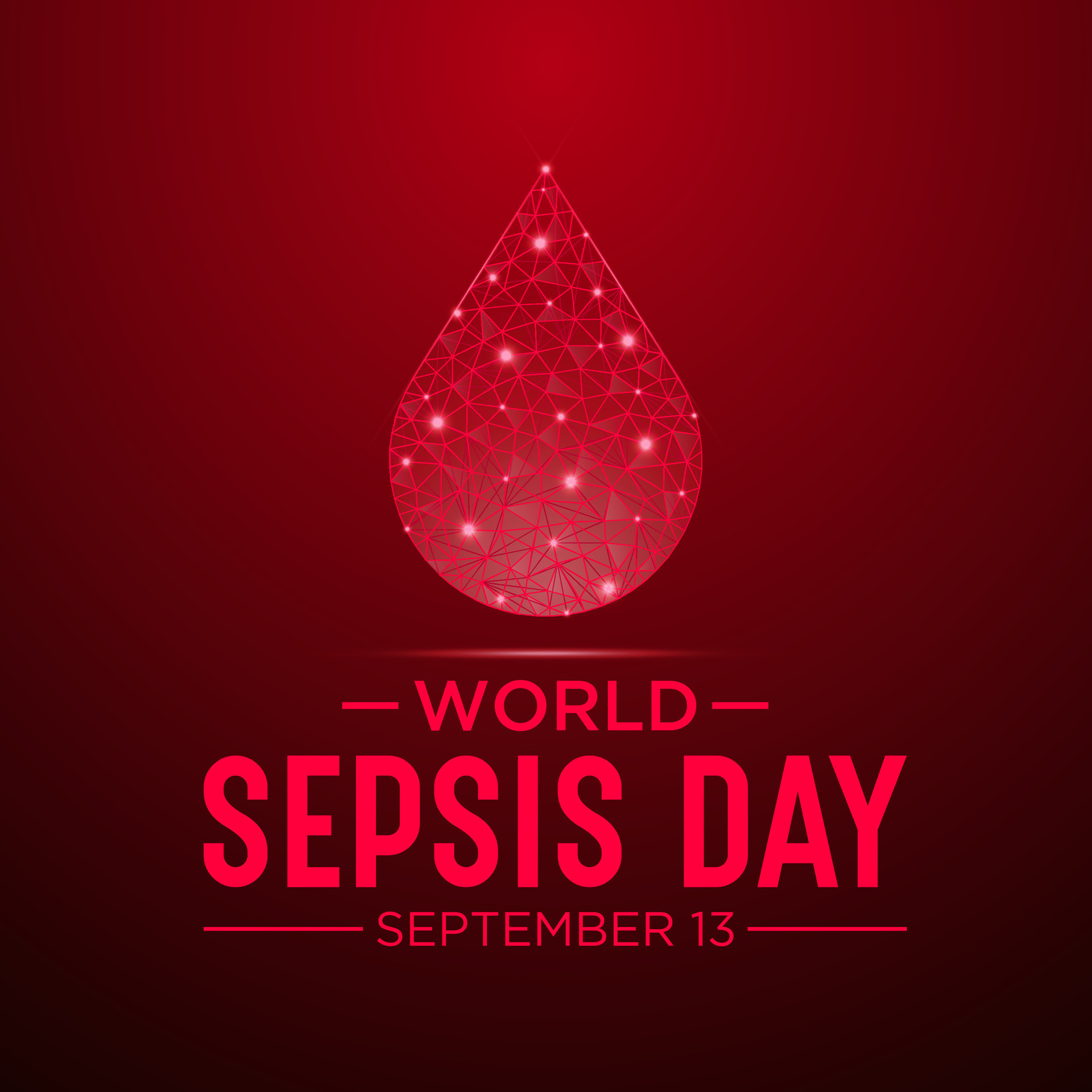 World Sepsis day is observed every year on September 13. Low poly style