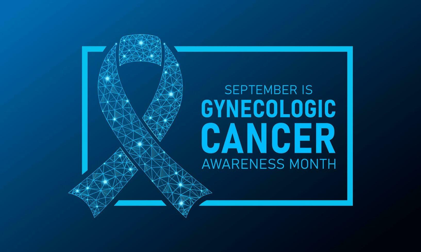 Gynecologic cancer awareness month is observed every year in september. Female reproductive system symbol. Low poly style design. Vector template for banner, poster with geometric background.
