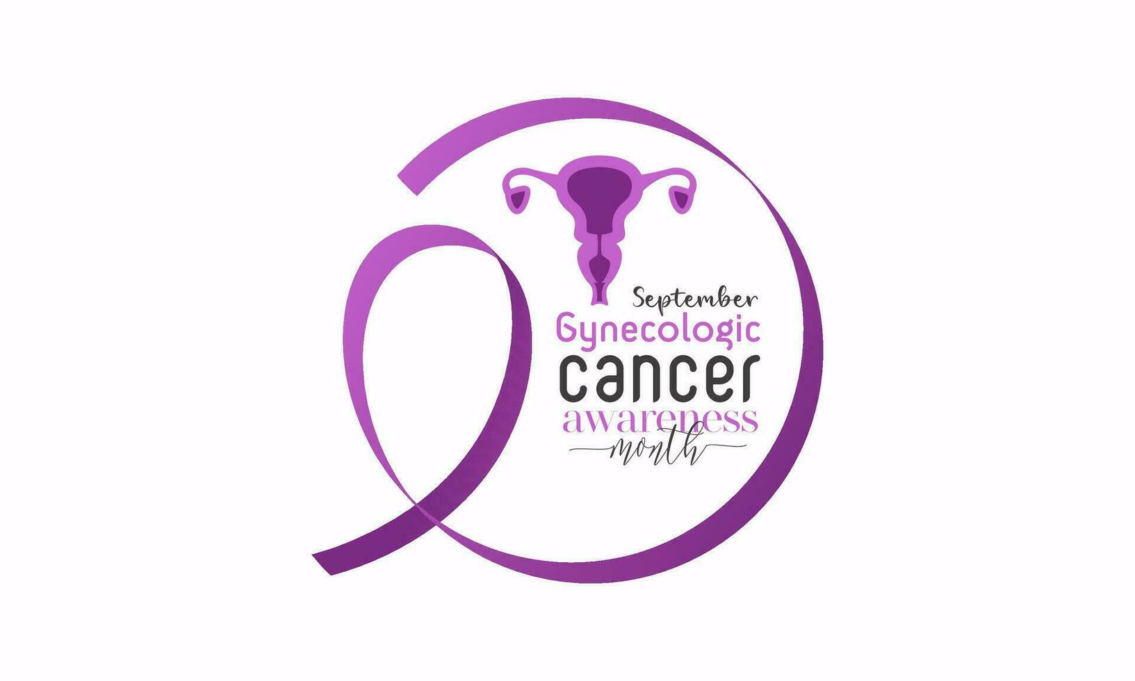 Gynecologic cancer awareness month is observed every year in september. Female reproductive system symbol. Template for banner, card, background. Vector illustration.