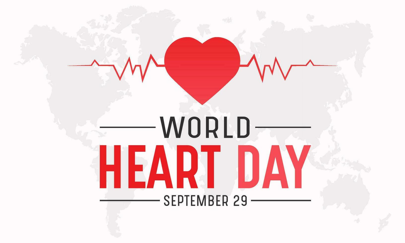 Vector illustration on the theme of World heart day observed on september 29. Vector template for banner, greeting card, poster with background. Vector illustration.