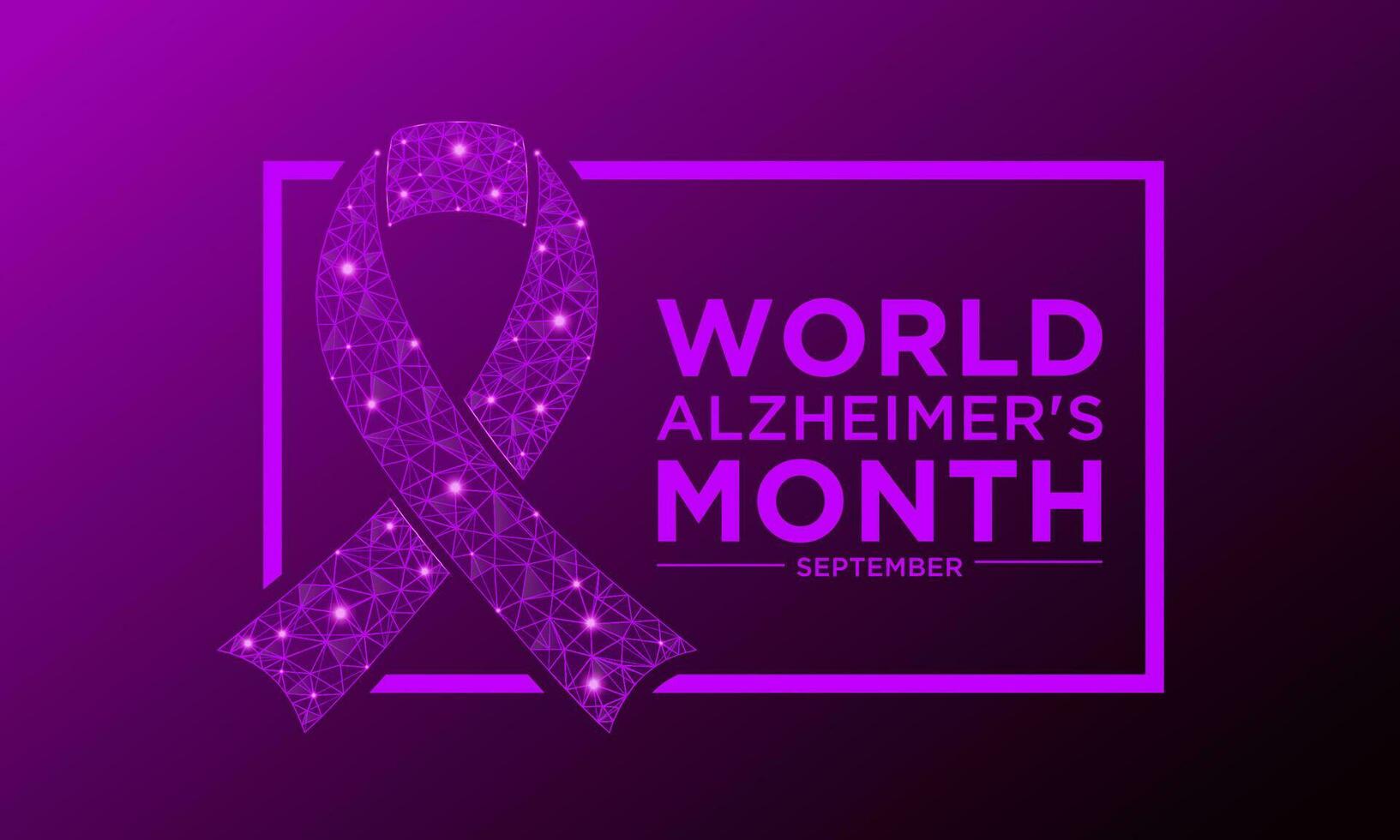 World alzheimer's month is observed every year in september. September is world alzheimer's month. Vector template for banner, greeting card, poster with geometric background. Low poly style design.
