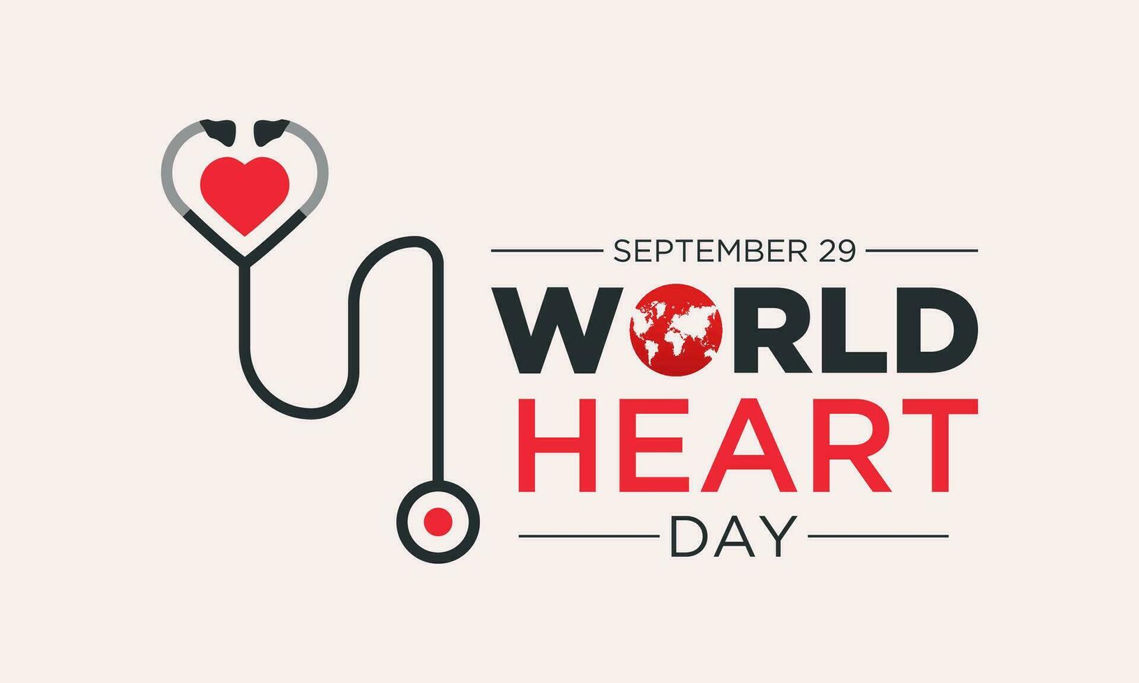 Vector illustration on the theme of World heart day observed on september 29. Vector template for banner, greeting card, poster with background. Vector illustration.