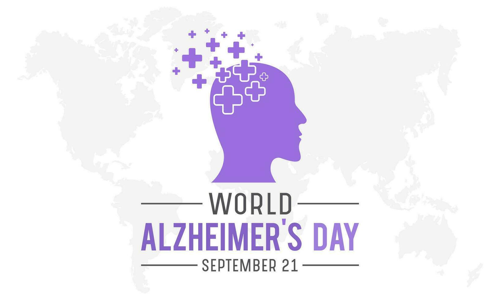 World alzheimer's day is observed every year in september 21. Vector template for banner, greeting card, poster with background. Vector illustration.