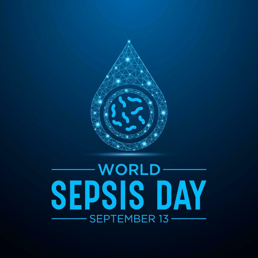 World Sepsis day is observed every year on September 13. Low poly style design. Vector template for banner, greeting card, poster with geometric background. Isolated vector illustration.