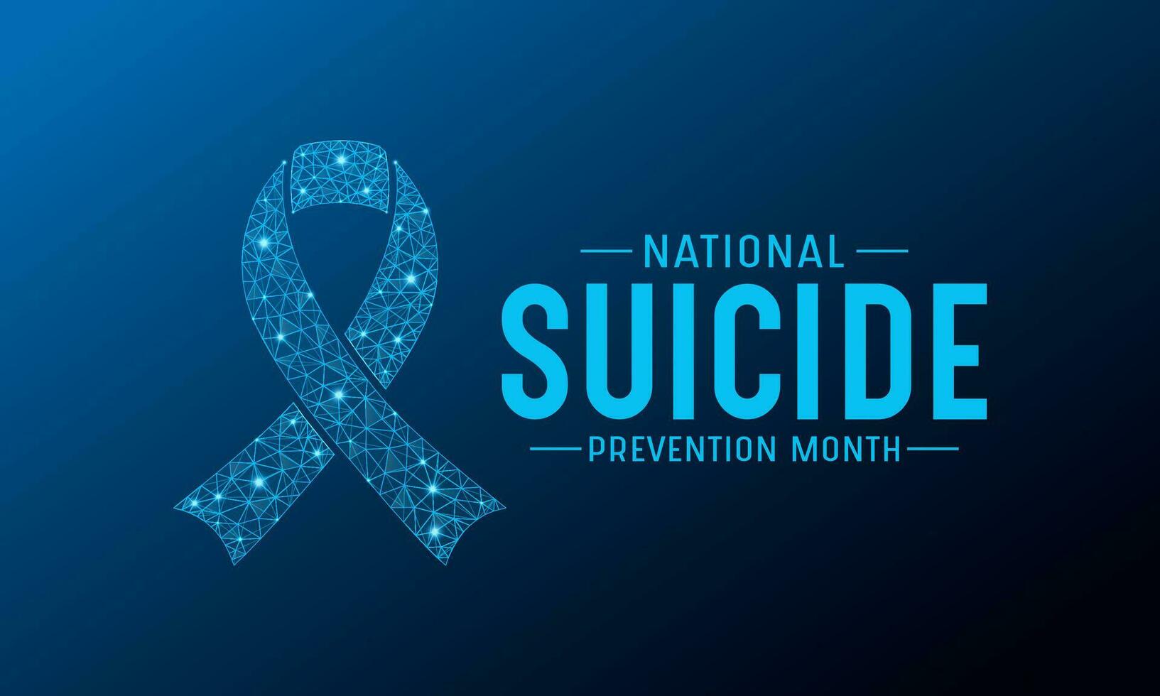 National suicide prevention month is observed every year in september. September is national suicide prevention awareness month. Vector template for banner with geometric background.