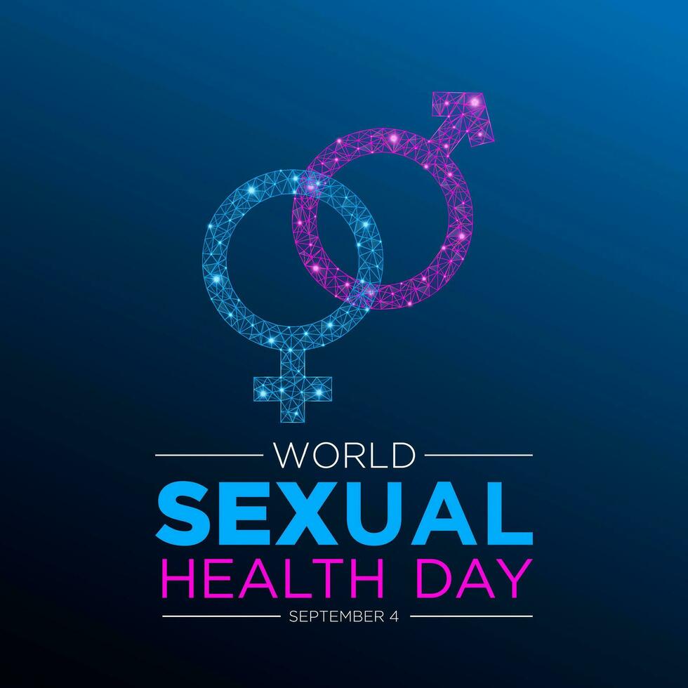 World sexual health day is observed every year in september 4. Low poly style design. Vector template for banner, greeting card, poster with geometric background. Isolated vector illustration.