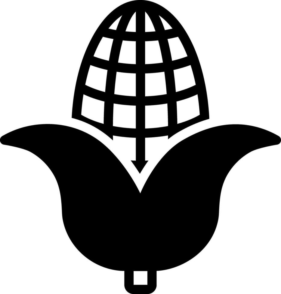 solid icon for corn vector