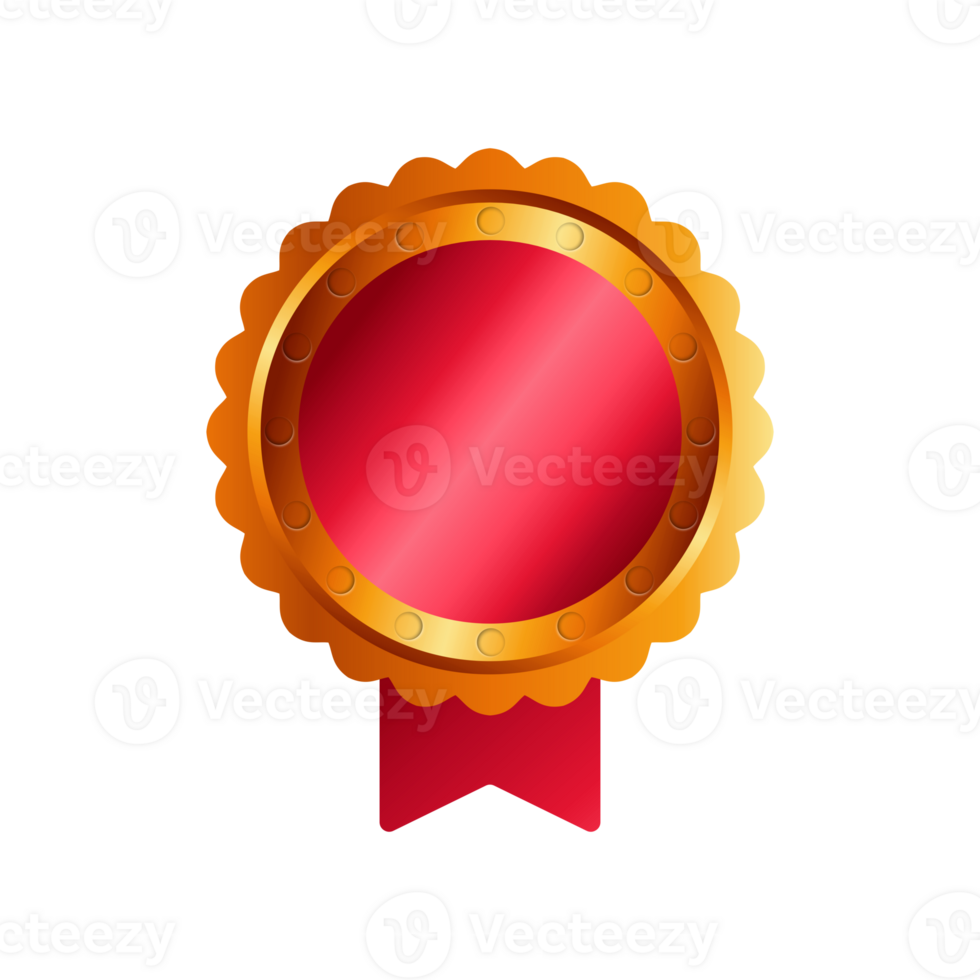 luxury red gold award element design png