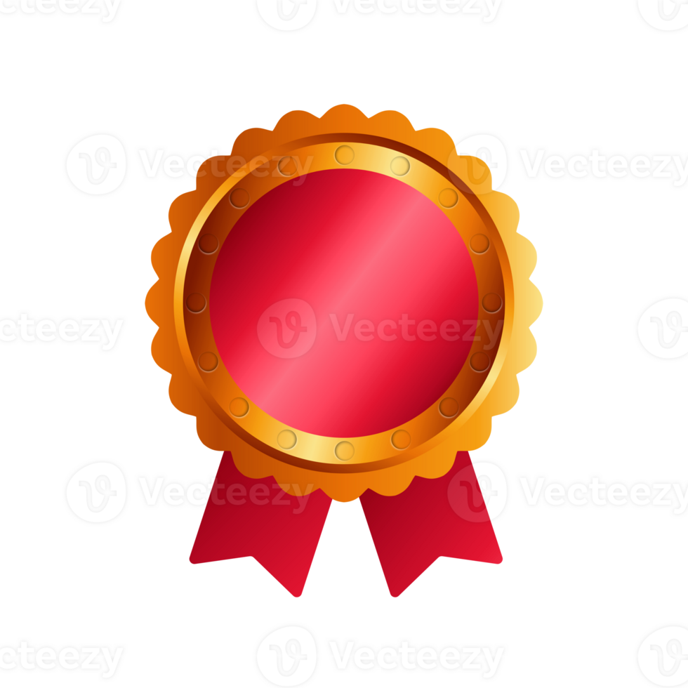 luxury red gold award element design png