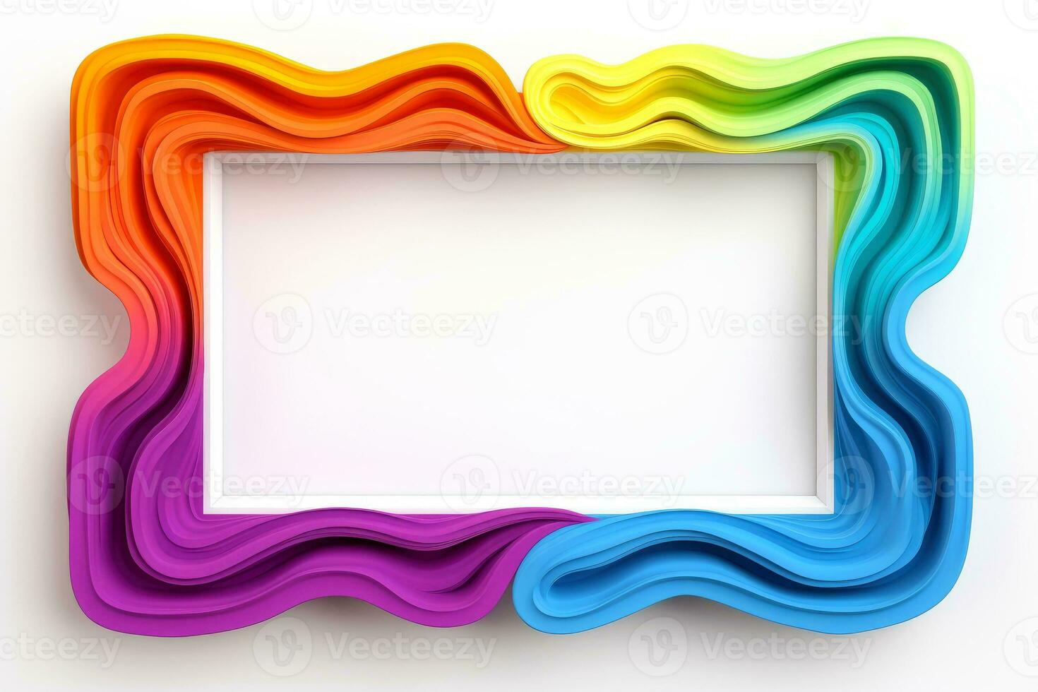 Mockup photo frames, Empty abstract shape framing for your design. template for picture, painting, poster, lettering or photo gallery, Generative AI illustration