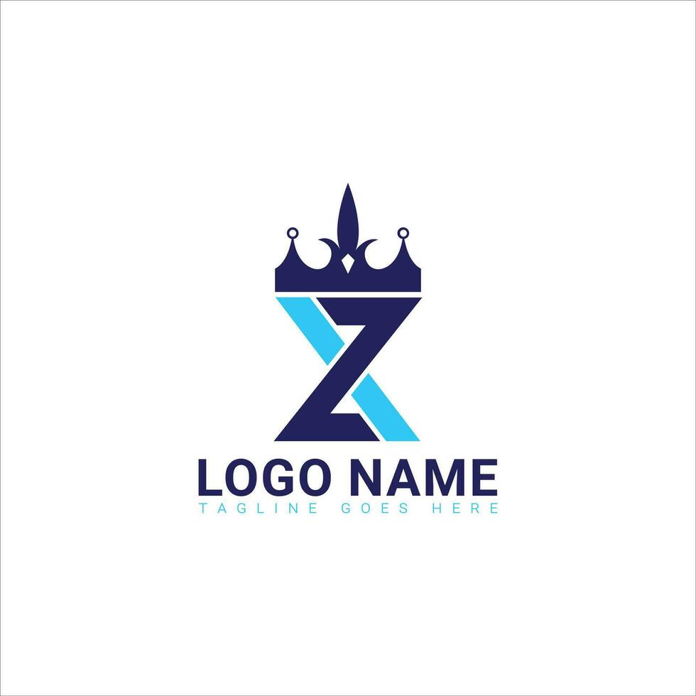 Z X modern monogram logo design with new style,Z X letter logo design,Crown logo design vector