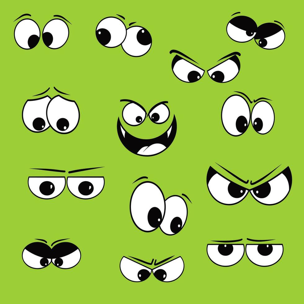 conjunto de dibujos animados ojo expresiones vector