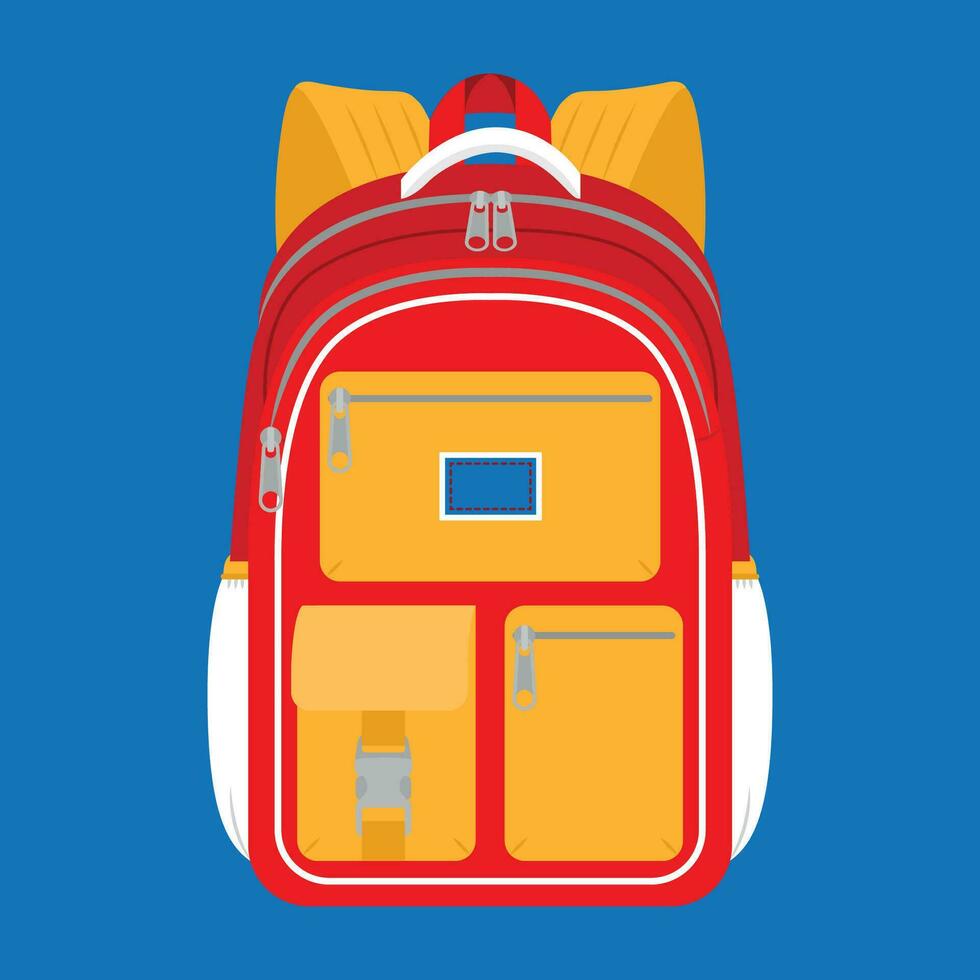 Backpack flat illustration vector