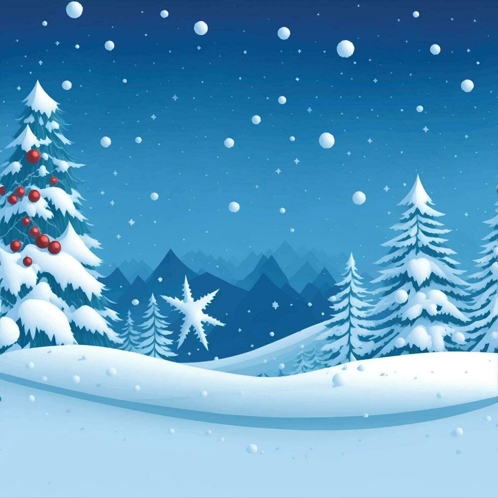 Snow And Trees Christmas Spirit Winter Image Vector Format High Quality