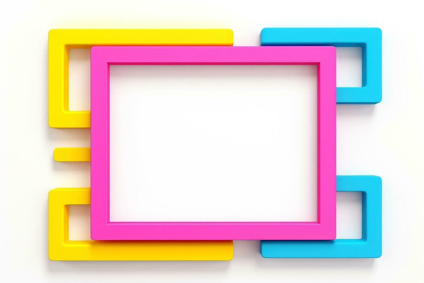 Mockup photo frames, Empty abstract shape framing for your design. template for picture, painting, poster, lettering or photo gallery, Generative AI illustration